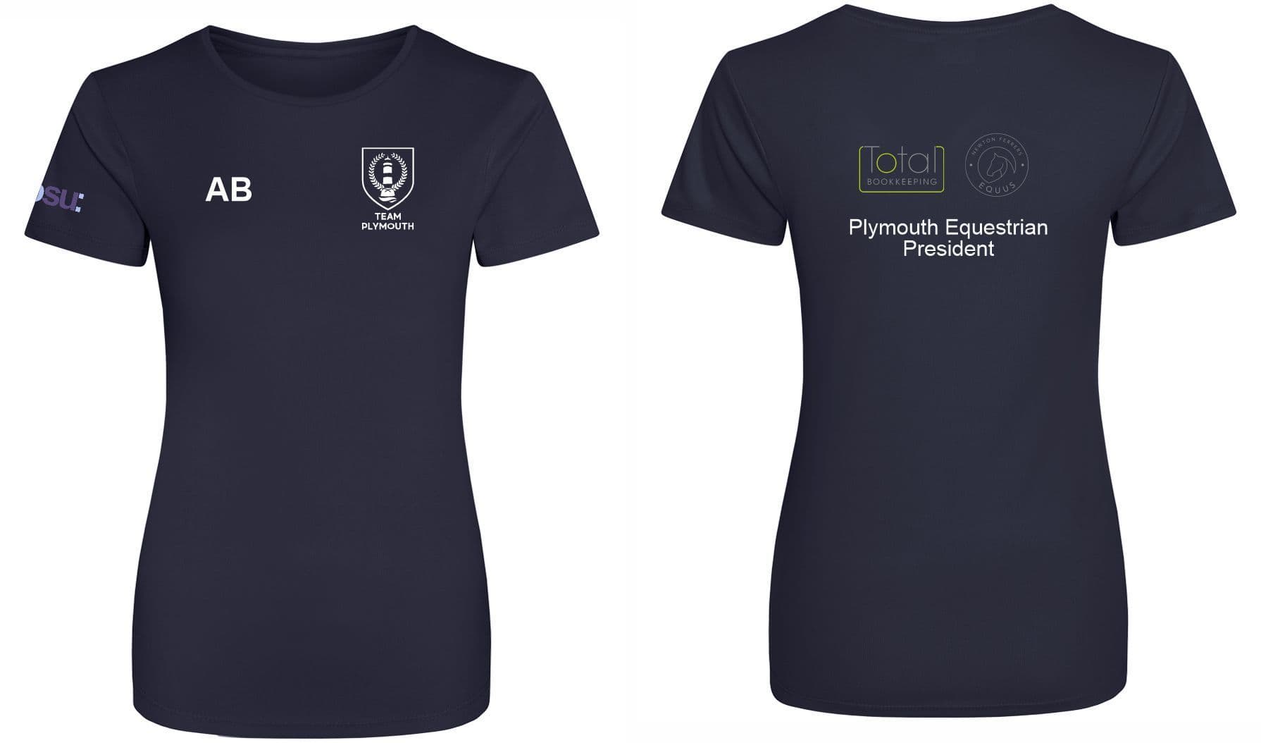 Plymouth University Navy Ladies Fit Sport T-shirt – JC005