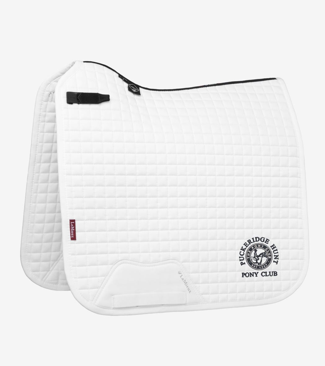 Puckeridge PC embroidered white Le Mieux Dressage Saddlecloths
