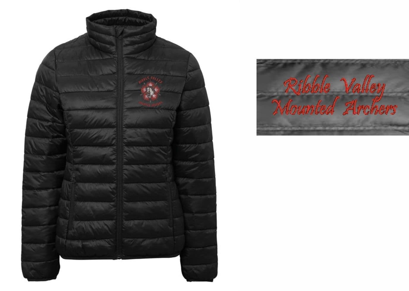 Ribble Valley Mounted Archers Ladies Black padded jacket TS30F