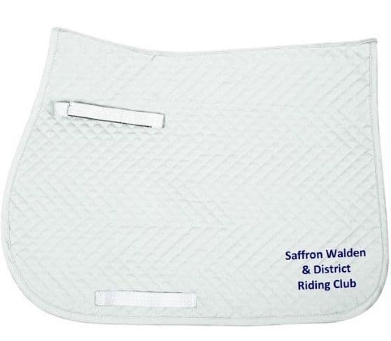Saffron Walden RC White embroidered GP Saddlecloths