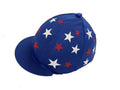 Shropshire Royal Lycra Hat Silk With Scattered Red/white stars and button