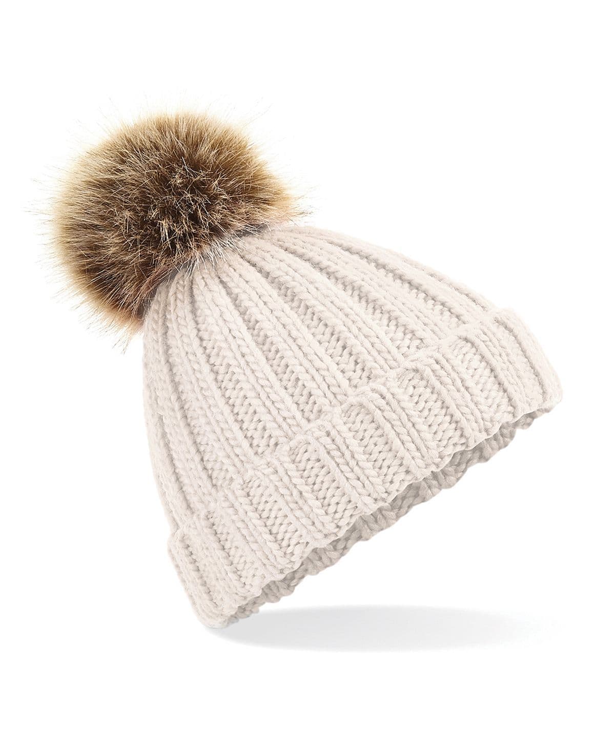 Sinderhope Trekking Centre Faux Fur pom pom chunky beanie.