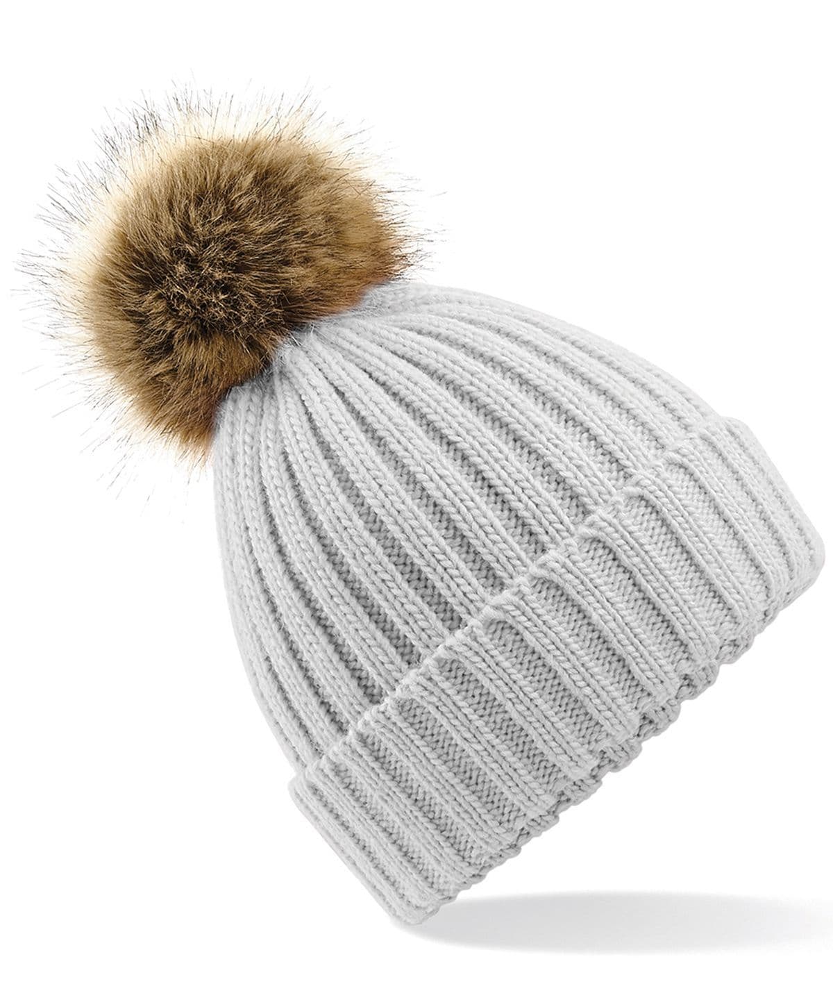 Sinderhope Trekking Centre Faux Fur pom pom chunky beanie.