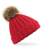 Sinderhope Trekking Centre Faux Fur pom pom chunky beanie.
