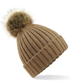 Sinderhope Trekking Centre Faux Fur pom pom chunky beanie.