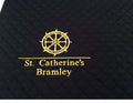 St Catherines Navy Saddlecloth with Golden Yellow Logo