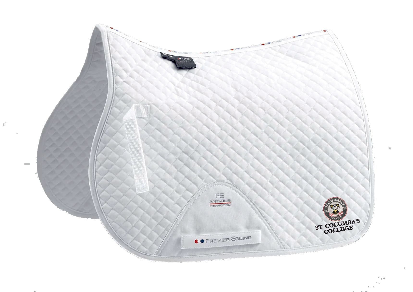 St Columbas College white Pony GP/Jump Size Premier Equine Cotton Saddle Pad