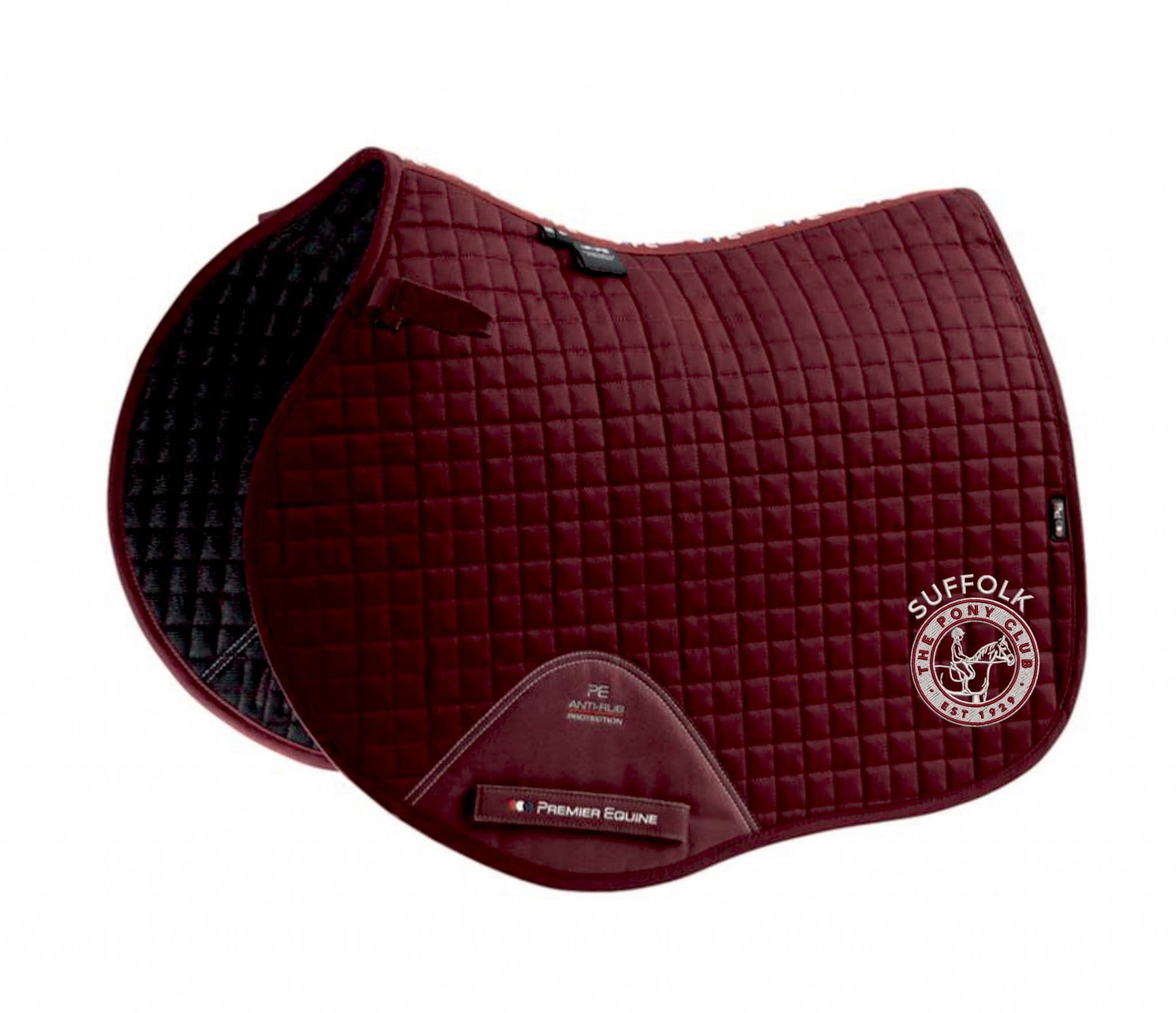 Suffolk PC Close Contact FULL Premier Equine Burgundy Saddlecloth