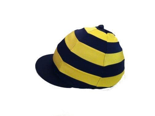 Tetcott and South Tetcott hooped yellow/navy Hat Silk, with button