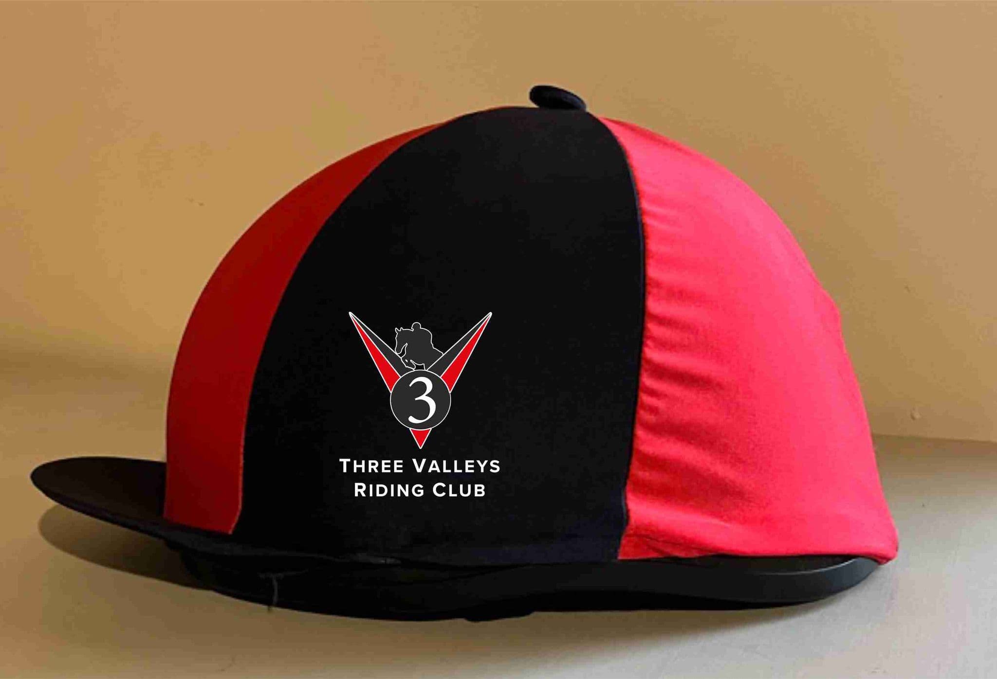 Three Valleys Nacy/red sectioned Hat Silk, logo on both sides