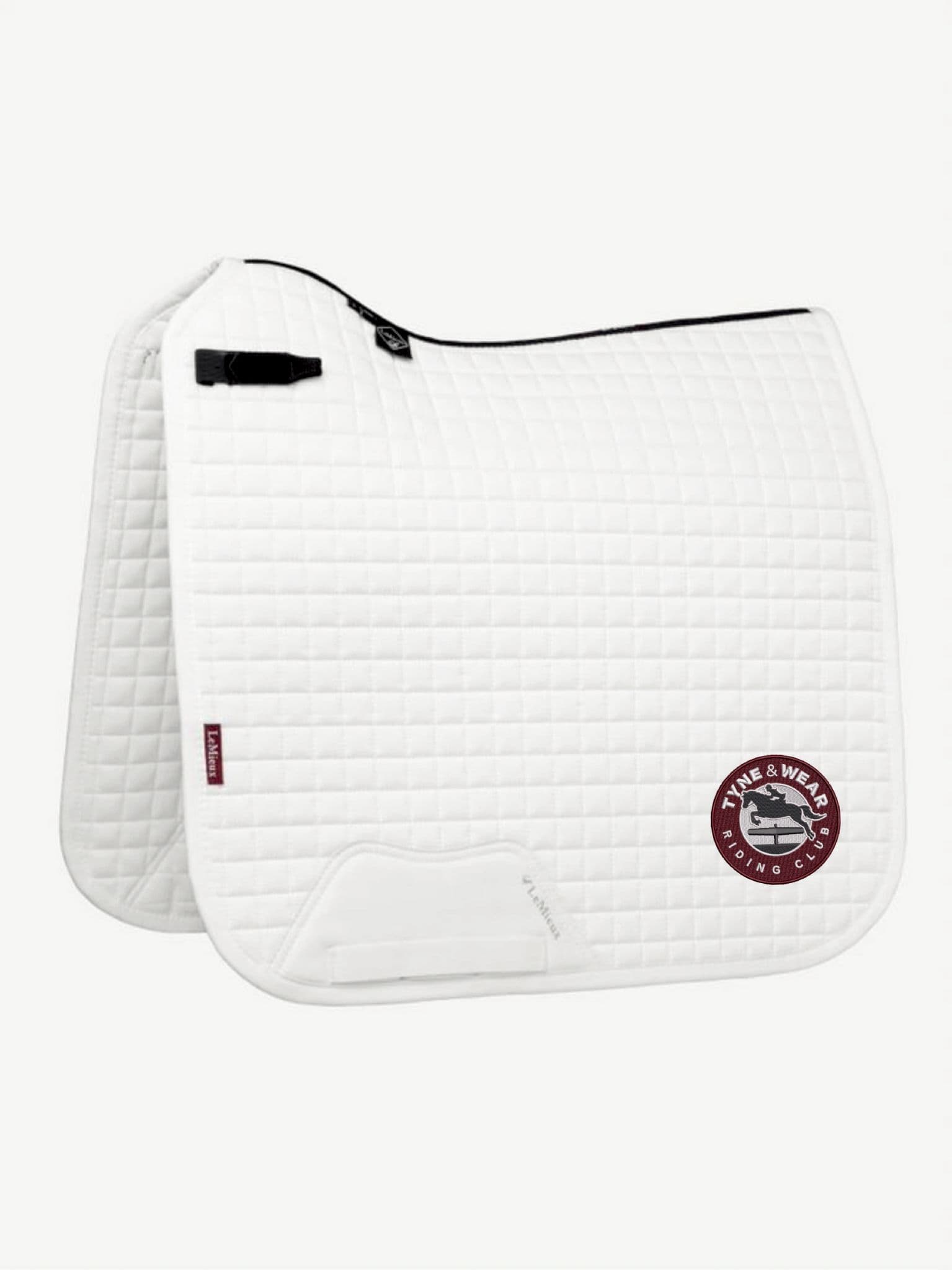 Tyne & Wear RC embroidered white Le Meiux Dressage Saddlecloths