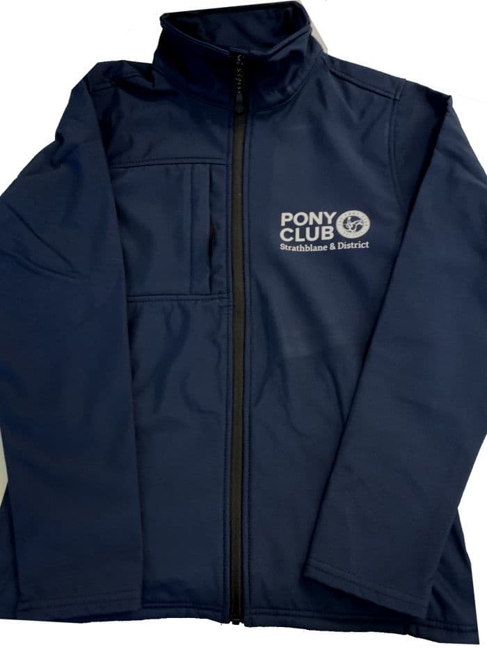 Unisex navy soft shell jacket Strathblane Pony Club RG194