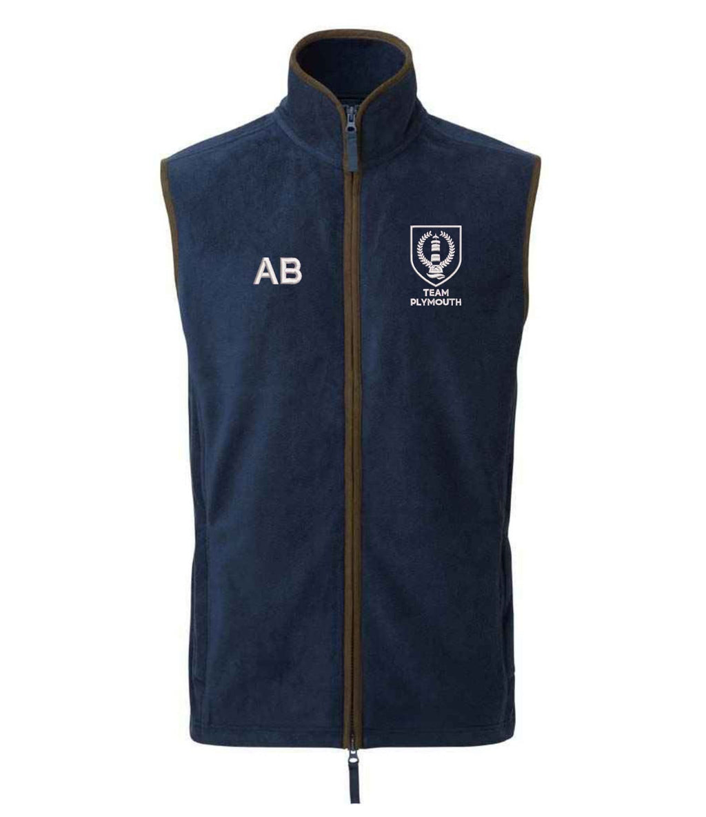 Unisex Plymouth University Navy Fleece Gilet – PR803