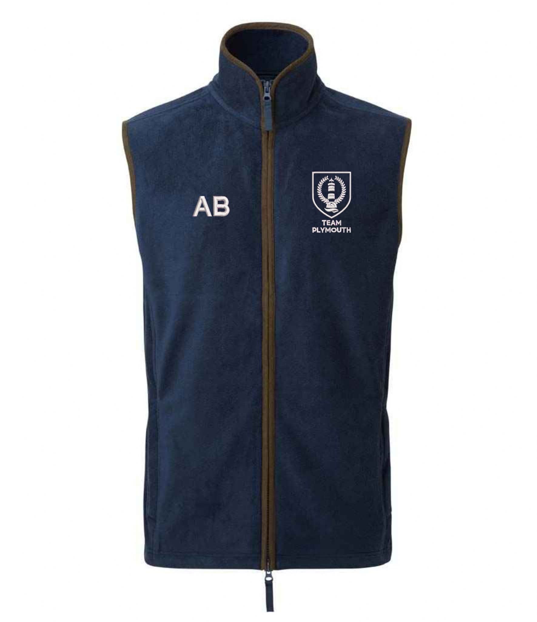 Unisex Plymouth University Navy Fleece Gilet – PR803