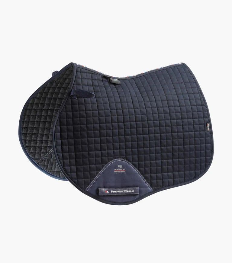 West Warwickshire Premier Equine White/Navy Close Contact Saddlecloths