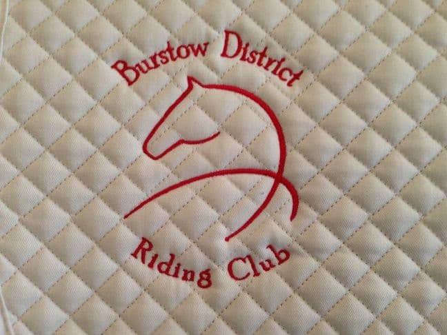 White Dressage Saddlecloths Burstow District Riding Club