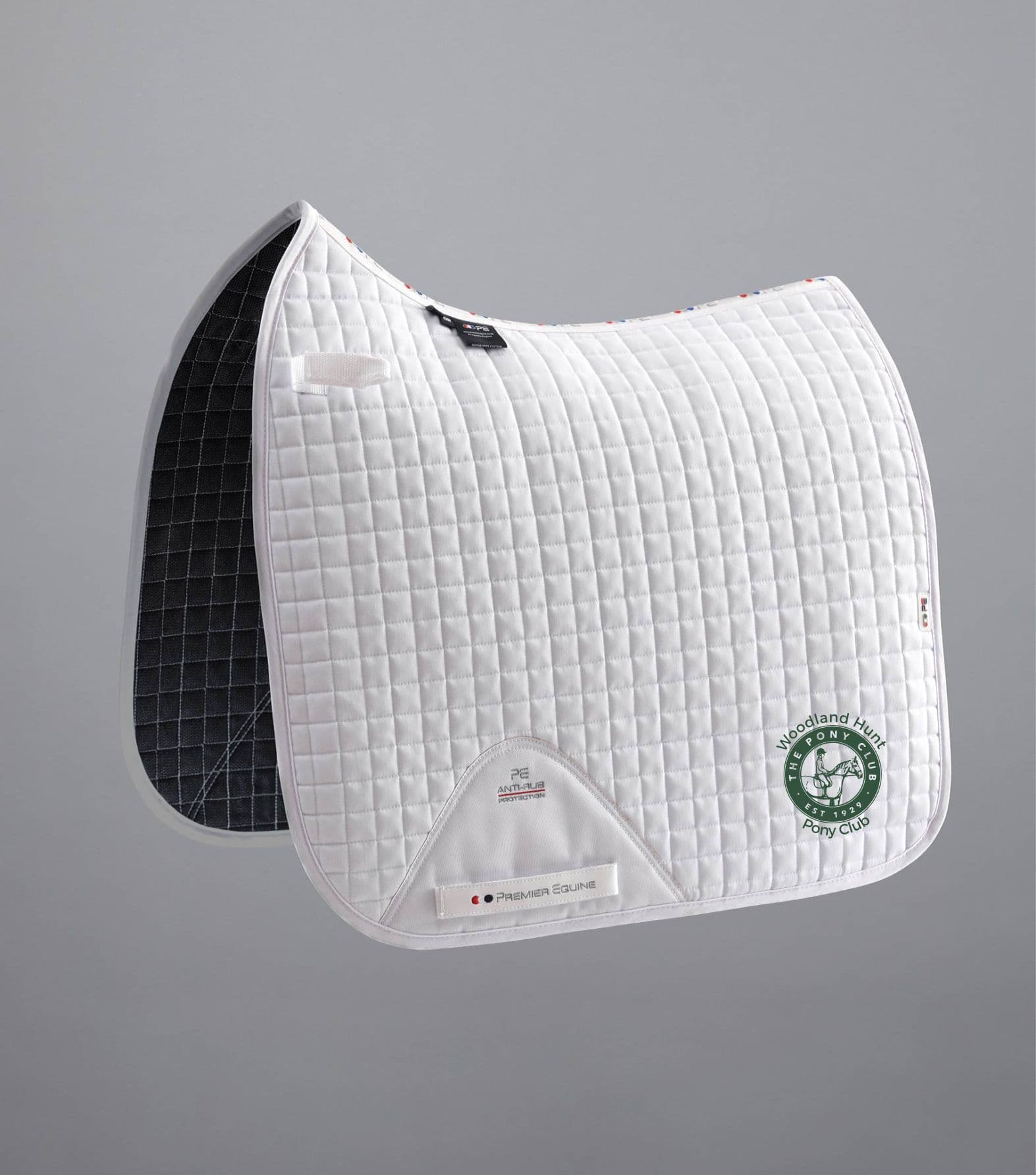 Woodland Hunt embroidered white Premier Equine Dressage Saddlecloths